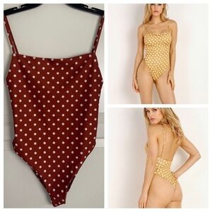 New! Skin by Same Los Angeles one piece polka dot swim suit 15422